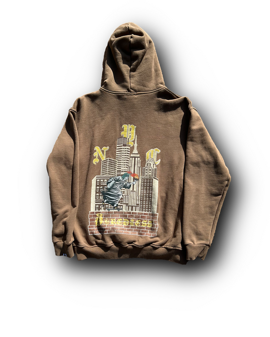 NYC brown hoodie